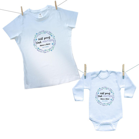Rodinná sada (body s dlhým rukávom) Náš prvý Deň matiek 2026
