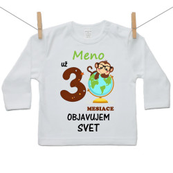 Tričko s dlhým rukávom Už 3 mesiace objavujem svet