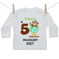 Tričko s dlhým rukávom Už 5 mesiacov objavujem svet