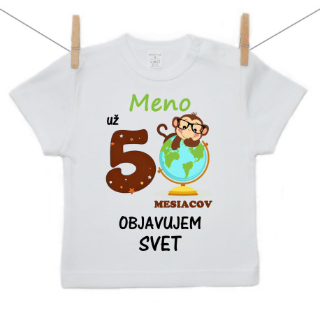 Tričko s krátkym rukávom Už 5 mesiacov objavujem svet