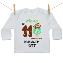 Tričko s dlhým rukávom Už 11 mesiacov objavujem svet