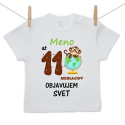 Tričko s krátkym rukávom Už 11 mesiacov objavujem svet