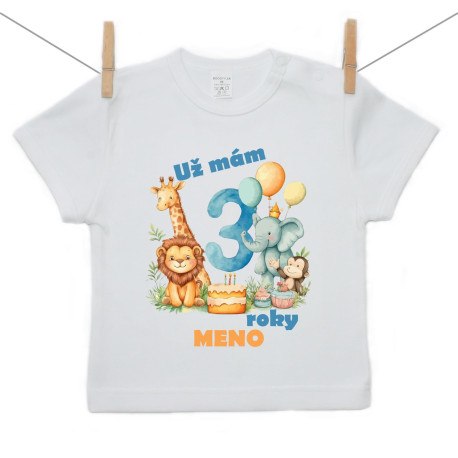 Tričko s krátkym rukávom Už mám 3 roky Safari