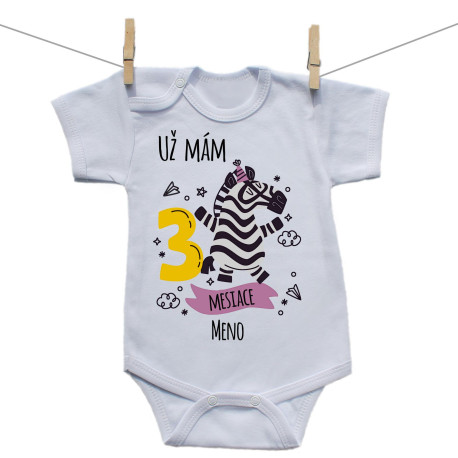 Body s krátkym rukávom Už mám 3 mesiace so zvieratkom Body s krátkym rukávom Už mám 3 mesiace so zvieratkom
