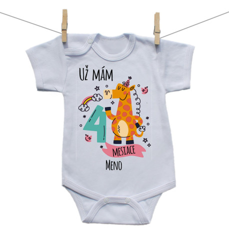 Body s krátkym rukávom Už mám 4 mesiace so zvieratkom Body s krátkym rukávom Už mám 4 mesiace so zvieratkom