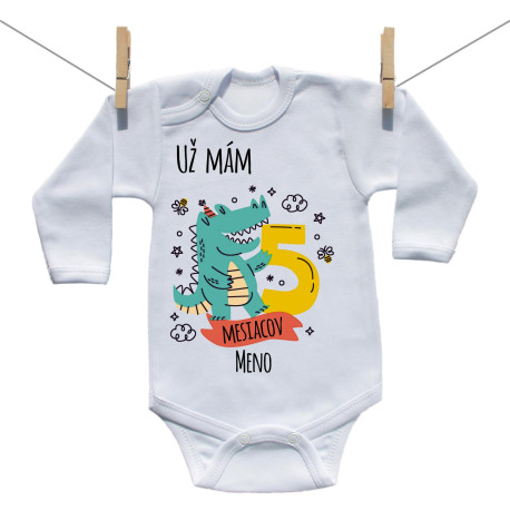Body s dlhým rukávom Už mám 5 mesiacov so zvieratkom Body s dlhým rukávom Už mám 5 mesiacov so zvieratkom