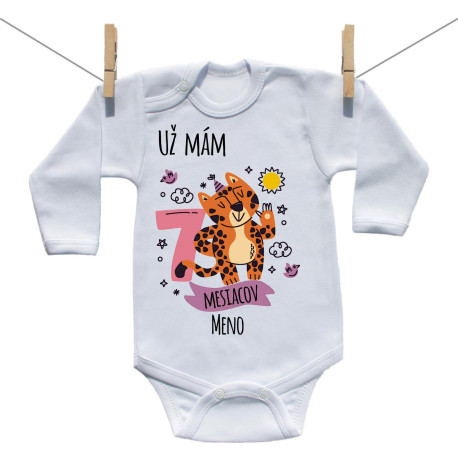 Body s dlhým rukávom Už mám 7 mesiacov so zvieratkom Body s dlhým rukávom Už mám 7 mesiacov so zvieratkom