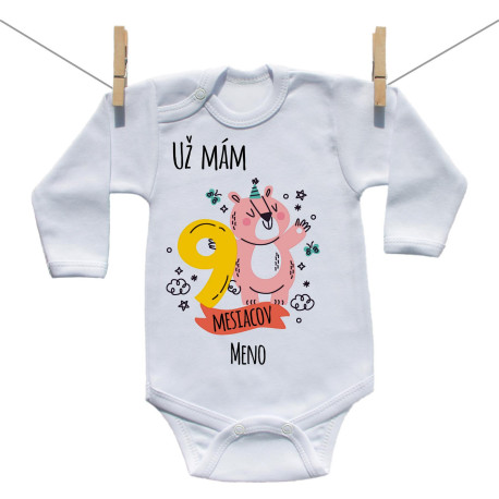 Body s dlhým rukávom Už mám 9 mesiacov so zvieratkom