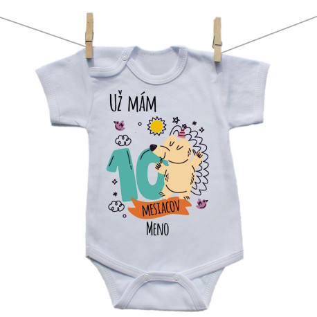 Body s krátkym rukávom Už mám 10 mesiacov so zvieratkom Body s krátkym rukávom Už mám 10 mesiacov so zvieratkom