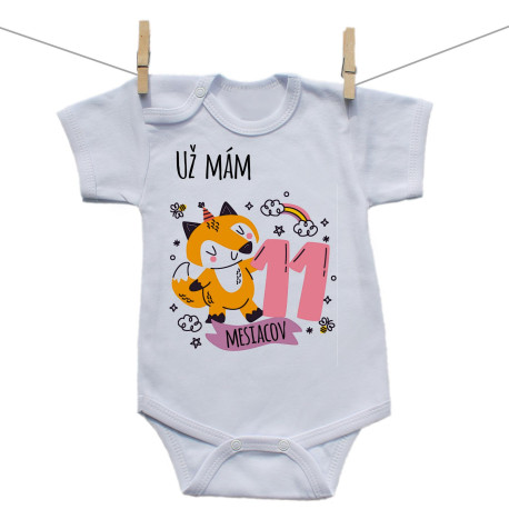 Body s krátkym rukávom Už mám 11 mesiacov so zvieratkom Body s krátkym rukávom Už mám 11 mesiacov so zvieratkom