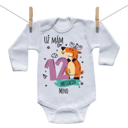 Body s dlhým rukávom Už mám 12 mesiacov so zvieratkom