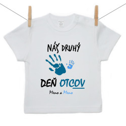 Tričko s krátkym rukávom Náš druhý deň otcov s menom (chlapec)