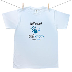 Pánske tričko s krátkym rukávom Náš druhý deň otcov s menom (chlapec)