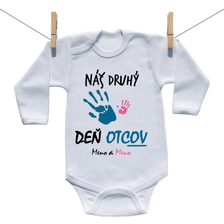 Body s dlhým rukávom Náš druhý deň otcov s menom (dievča) Body s dlhým rukávom Náš druhý deň otcov s menom (dievča)