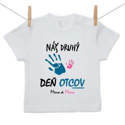 Tričko s krátkym rukávom Náš druhý deň otcov s menom (dievča)