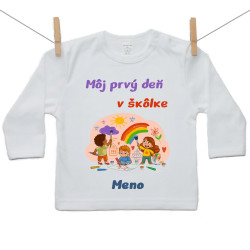 Tričko s dlhým rukávom Môj prvý deň v škôlke