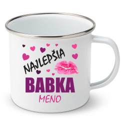 Smaltovaný hrnček Najlepšia babka