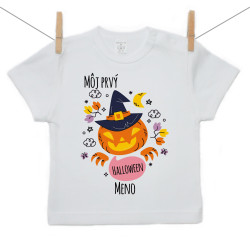 Tričko s krátkym rukávom Môj prvý Halloween míľnik