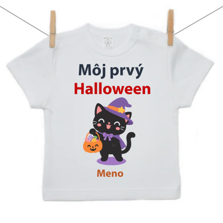 Tričko s krátkym rukávom Môj prvý Halloween Tričko s krátkym rukávom Môj prvý Halloween