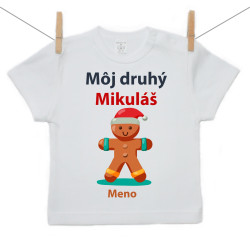 Tričko s krátkym rukávom Môj druhý Mikuláš s perníčkom