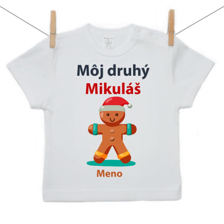 Tričko s krátkym rukávom Môj druhý Mikuláš s perníčkom Tričko s krátkym rukávom Môj druhý Mikuláš s perníčkom