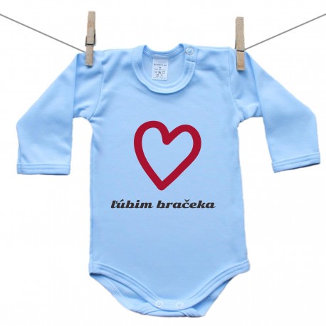 Body s dlhým rukávom (modré) Ľúbim bračeka Body s dlhým rukávom (modré) Ľúbim bračeka
