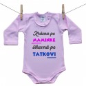 Ružové Body s dlhým rukávom Krásna po maminke, šikovná po tatkovi