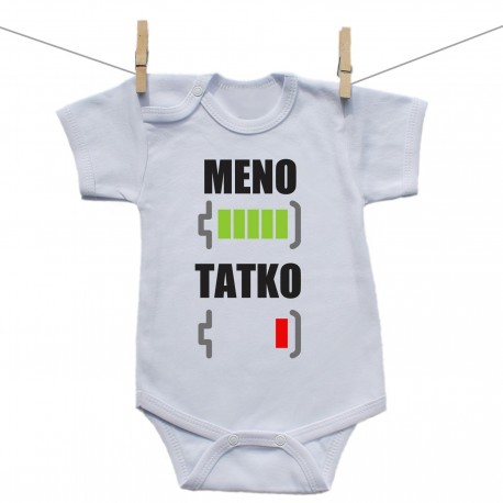 Body s krátkym rukávom Batéria nabitá/vybitá tatko s menom 
