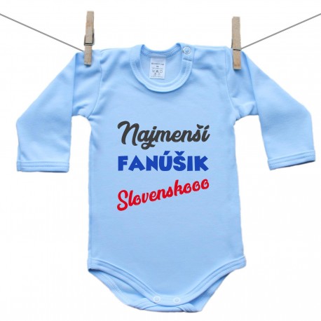 Modré body s dlhým rukávom Najmenší fanúšik