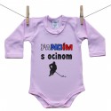 Ružové Body s dlhým rukávom Fandím s ocinom