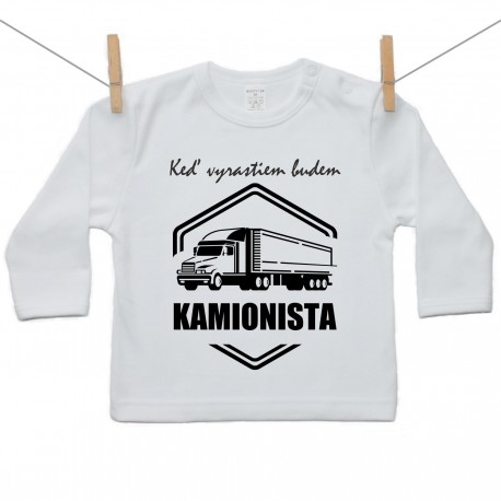 Tričko s dlhým rukávom Keď vyrastiem budem kamionista