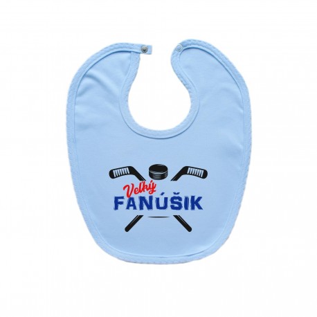 Modrý podbradník na zapínanie Veľký fanúšik Modrý podbradník na zapínanie Veľký fanúšik