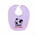 Ružový podbradník na zapínanie Fandí celá rodina