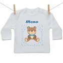 Tričko s dlhým rukávom s menom dieťaťa Medvedík Chlapec