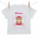 Tričko s krátkym rukávom s menom dieťaťa Medvedík Dievča