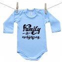 Modré body s dlhým rukávom Family is everything