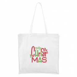 Biela Maxi taška Merry Christmas